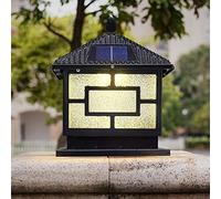 Linterna de Vidrio LED de energía Solar para Exteriores Americana, Resistente al Agua IP54, luz de Villa comunitaria, iluminación de Patio, Pilar de Puerta, lámpara de jardín amurallada, Poste de