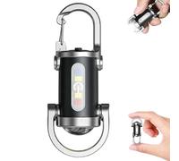 Linterna del llavero Recargable, Luz de llavero impermeable de varios modos con señales de alertas rojas y azules, linterna de cadena de llave portátil con clip para acampar de viajes al aire libre
