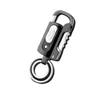 Linterna Encendedor Impermeable, Encendedor portátil de Metal a Prueba de Viento con Llavero, Adecuado for Equipos de Emergencia for Acampar y Hacer Senderismo al Aire Libre, Dorado.(Black)