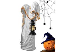 Linterna Fantôme - Luz de la noche eléctrica del zócalo | Decoración de mesa fantasma con escultura de linterna, lámparas aterradoras para festivales de jardín de decoración de mesa balcón de jardín a