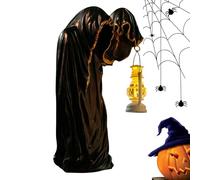Linterna Fantôme - Luz de la noche eléctrica del zócalo | Decoración de mesa fantasma con escultura de linterna, lámparas aterradoras para festivales de jardín de decoración de mesa balcón de jardín a