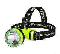 Linterna frontal, compacta y ligera de buceo, rango de 350 m, IPX8, impermeable, correa ajustable, faro impermeable para correr y acampar (Q902)