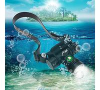 Linterna frontal de buceo de 100000 lúmenes, linterna frontal de buceo, superbrillante IPX8, resistente al agua, para buceo, natación, submarino, 3 modos, luz de seguridad subacuática recargable