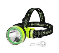 Linterna frontal de buceo, linterna frontal LED recargable, linterna impermeable IPX8, manos sumergibles, luz de buceo, lámpara de visión nocturna en aguas profundas, equipo de buceo alimentado por