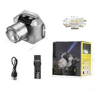 Linterna frontal LED con batería recargable de 2400 mAh, zoom giratorio/foco, sensor de onda manual, activación por movimiento encendido/apagado, multimodo (blanco/amarillo/azul), linterna de camping