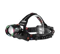 Linterna frontal LED de 30 W, 1200 lúmenes, recargable, 4 modos de iluminación, enfoque de haz ajustable, impermeable, color negro, para acampar al aire libre, correr, ciclismo, equipo