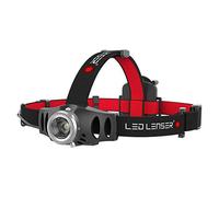 Linterna frontal LED Ledlenser H6R, recargable con batería, utilizable también con pilas, enfocable, 200 lúmenes, regulación gradual, haz de luz de 120 m, cable de carga USB, giratoria, Headlamp