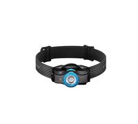 Linterna frontal LED para exteriores Ledlenser MH5, negro/azul, recargable con batería, 400 lúmenes, duración lumínica de hasta 35h, luz roja, con 1 pila AA, clip metálico, carga magnético USB