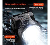 Linterna Frontal LED Philips - , Recargable, Batería 18650 con Batería Larga, Lámpara de Trabajo Montada en la Cabeza
