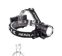 Linterna Frontal LED Recargable 12000 Lúmenes, WESLITE XHP90.2 Linterna Frontal de Alta Potencia Luz Frontal Cabeza Impermeable 4 Modos con Zoom para Casco, Trabajo, Reparación de Automóviles, Camping