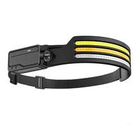 Linterna frontal LED recargable con sensor de movimiento que ofrece opciones de brillo alto y bajo y 7 modos de iluminación para senderismo, camping, expediciones (H302 negro)
