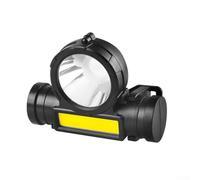 Linterna frontal LED recargable con tecnología Xpe y Cob, base magnética para manos, luz de trabajo, adecuada para pesca, camping, senderismo, color negro (800 mAh)