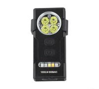 Linterna frontal LED recargable de 2000 lúmenes USB-C luz de trabajo portátil con base magnética impermeable para camping, senderismo, correr, actividades al aire libre, negro (D84)