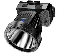 Linterna frontal LED recargable de 30 W, multimodo, haz de largo alcance, resistente al agua, a prueba de golpes, cargador USB, ajustes ajustables para camping, senderismo, pesca, plata u obsidiana