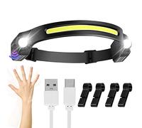 Linterna Frontal LED Recargable,Linterna Cabeza 2 focos LED XPE 260 °Vista amplia Linterna frontal LED recargable IPX4 Linterna impermeable regalo para adultos Niños Camping,Correr,Pescar,Ciclismo