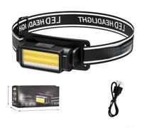 Linterna frontal LED recargable por USB con detección de movimiento de 60 grados de inclinación y clasificación impermeable IPX4 Uso de temporada (E)
