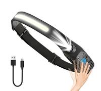 Linterna frontal LED recargable por USB, luz de casco, sensor de movimiento, COB 230°, linterna manos libres, linterna frontal IPX4, impermeable, súper brillante, para camping, reparación de pesca