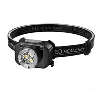 Linterna frontal LED recargable táctil con sensor de onda manual 3 ajustes de brillo 200 m Rango de haz tipo C Soporte de carga rápida Cuerpo ligero (rojo)