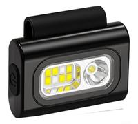 Linterna frontal magnética, linterna frontal LED de 1200LM con luz de pecho, lámpara de corriente recargable USB-C, modos rojo y azul para senderismo, camping, IPX6 impermeable (A)