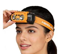 Linterna frontal recargable, potente luz ajustable con sensor, luz frontal alimentada por pilas, para pesca al aire libre, trabajo, noche, mecánico, tienda de campaña, parque, jardín, hogar, ciclismo