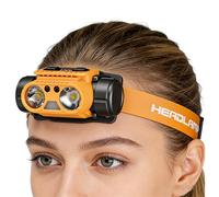 Linterna frontal recargable, potente luz ajustable con sensor, luz frontal alimentada por pilas, para senderismo, trabajo al aire libre, noche, caminar, tienda de campaña, parque, jardín, hogar