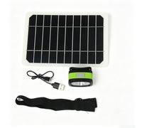 Linterna frontal solar de 5 W, recargable por USB, sensor de movimiento de | Panel solar de 5 W, 21,5% de eficiencia, salida USB, sensor de movimiento de la mano, luz blanca