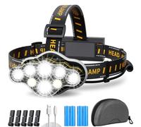 Linterna Frontal,SúPer Brillante Linterna Cabeza 18000 LúMens 8 Led