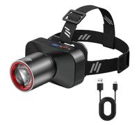 Linterna frontal ultrabrillante, ángulo de campamento ajustable, luces de cabeza ligeras e impermeables, frente recargable con múltiples modos para correr, senderismo, mochileros, caza
