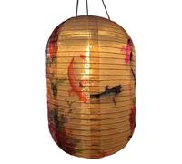 Linterna japonesa, linternas solares chinas para exteriores impermeables, linterna solar colgante con patrón de carpa koi antigua, con caja de batería, linternas japonesas chinas para exteriores