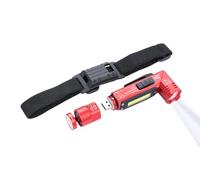 Linterna / lámpara de flexión, multifuncional: trabajo/seguridad/y luz de cabeza - ECO KNICKLICHT - 5 funciones de luz, luz frontal: 100% de luz + 50% de luz, LED COB lateral - aluminio, plástico ABS