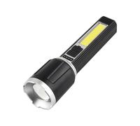 Linterna LED COB Multifuncional, Recargable, con Indicador de Batería, Portátil, para Camping y Emergencias