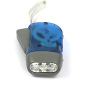 Linterna LED con dinamo y manivela para viajes, emergencias, acampadas, escaladas y senderismo (azul)