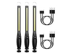 Linterna LED De 1 A 5COB +, Luz Trabajo Magnética, Recargable Por USB, Inspección, Lámpara Reparación Coche Y Camping Luces SúPer Brillantes(3PCS)