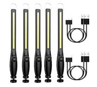 Linterna LED De 1 A 5COB +, Luz Trabajo Magnética, Recargable Por USB, Inspección, Lámpara Reparación Coche Y Camping Luces SúPer Brillantes(5PCS)