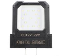 Linterna LED de 14 W para sistemas de batería de herramientas eléctricas de 12 V a 72 V con enchufe ajustable de 19 mm y 41 mm para iluminación fiable en el lugar de trabajo (negro)