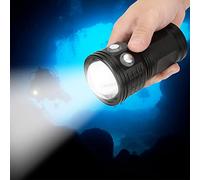 Linterna LED de 400LM, Luz de Relleno de Buceo COB para Fotografía y Vídeo, Linterna de Buceo LED de 100M (Black)