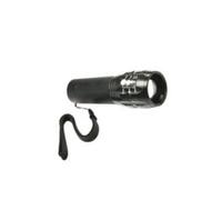 Linterna LED de aluminio 3W con zoom ajustable, compacta y resistente, ideal para actividades al aire libre y emergencias.