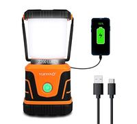 Linterna LED de camping recargable, 2200 lm, batería externa de 4800 mAh, linterna para cortes de energía, emergencia, huracán, impermeable IP44, 4 modos de luz, luz portátil para senderismo y más,