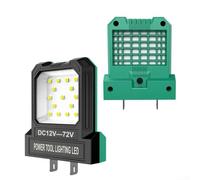 Linterna LED de enchufe ajustable para baterías de 12 a 72 V, rangos de 19 mm a 41 mm, espacio entre soportes, compatibilidad y estabilidad multimarca (verde)