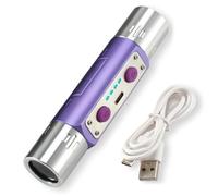 Linterna LED de evaluación de jade recargable con tres fuentes de luz, linterna de piedras preciosas con luz UV de 365 nm y 254 nm, negra de doble onda para inspección de minerales y monedas, c