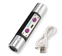 Linterna LED de evaluación de jade recargable con tres fuentes de luz, linterna de piedras preciosas con luz UV de 365 nm y 254 nm, negra de doble onda para inspección de minerales y monedas, c