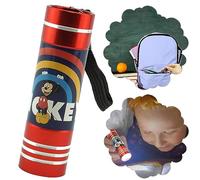 Linterna LED de Mickey Mouse de 8,7 cm para niños, linterna de luz nocturna para Navidad, regalos de cumpleaños, linterna de aluminio, regalo de juguete para niños de 3 años en adelante (rojo)