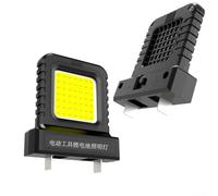 Linterna LED de trabajo de 14 W compatible con baterías de herramientas eléctricas de litio de 20 V/21 V, enchufe ajustable para iluminación de camping o lugar de trabajo (negro)