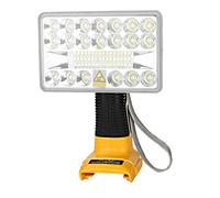 Linterna LED de Trabajo de 2000 lúmenes para Dewalt 14,4-20 V, batería de Iones de Litio YEX-Bur 18 W, inalámbrica, lámpara portátil para Exteriores, con Conector USB de 5 V 2,1 A