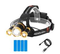 Linterna Led Recargable Cabeza Impermeable, Sensor de 12000 Lúmenes Superbrillante Actualizado con Enfoque Ajustable, Luz Frontal Cabeza LED para Acampar, Pescar, Caminar, Cazar, Correr