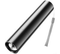 Linterna LED recargable con banco de energía, linterna de aleación de aluminio de enfoque ajustable, luz portátil de carga USB para camping senderismo (H)