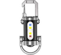 Linterna LED recargable con banco de energía, mini linterna llavero, luz de bolsillo de emergencia impermeable, linterna llavero estándar pa