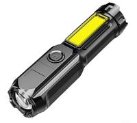 Linterna LED recargable de 100000 lúmenes con carga USB, linterna de zoom para iluminación de largo alcance, iluminación multimodo, construcción de carcasa ABS