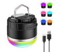 Linterna LED recargable de camping de 1000 lm, luces portátiles de tienda de campaña con color RGB, luces de camping impermeables IP65, base magnética, luz colgante de emergencia de 4000 mAh para