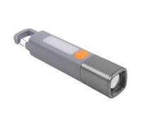 Linterna LED recargable de camping de 1200 mAh IPX7 impermeable con zoom con 3 modos COB gancho de luz lateral para senderismo reparación actividades al aire libre gris (3 piezas)